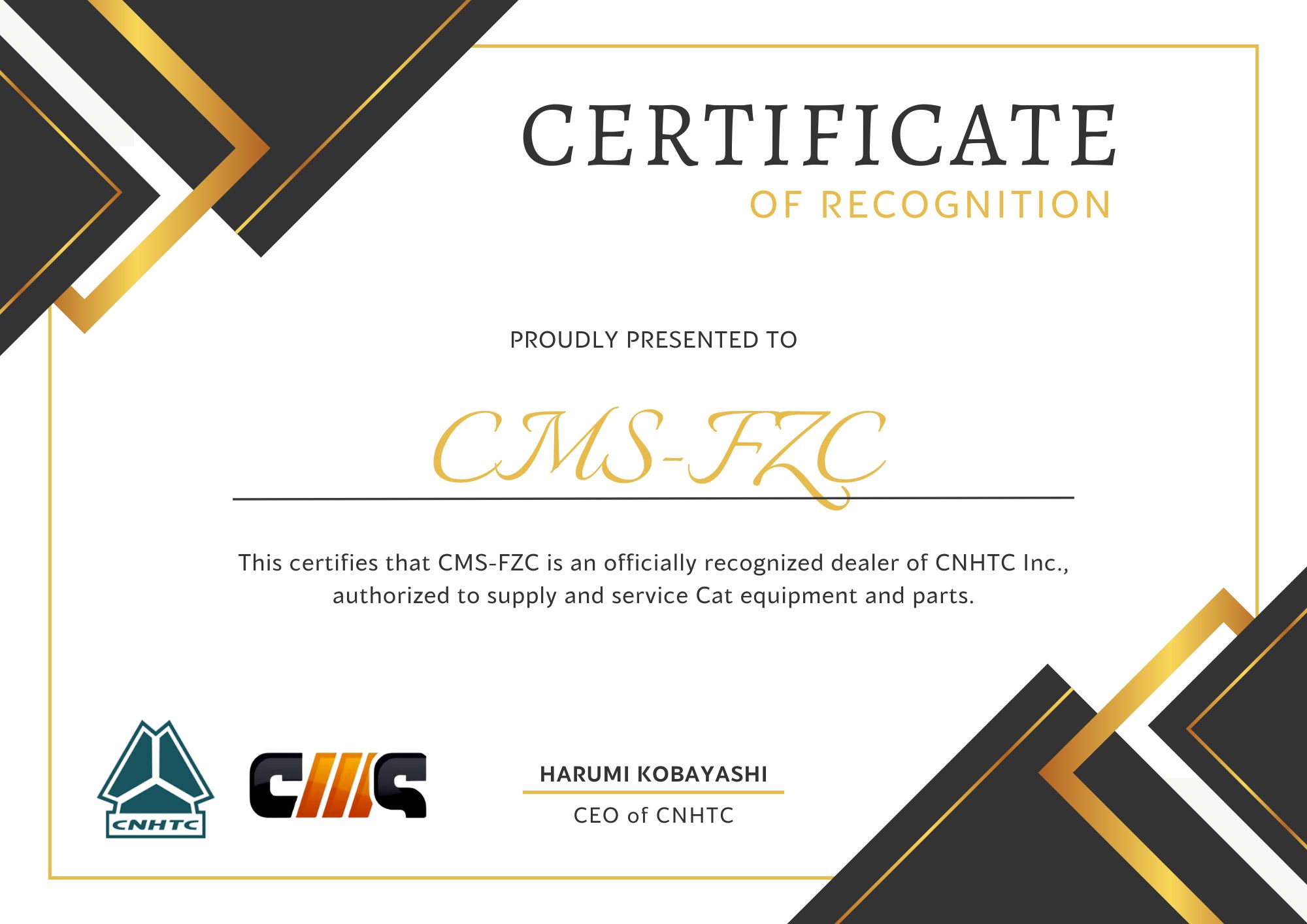 CNHTC Certificate